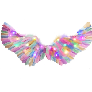 Light Up Angel Feather Wings LED Fairy Wing Costume Adult Women Kids Halloween Costume Dress Up Props Party Decorations