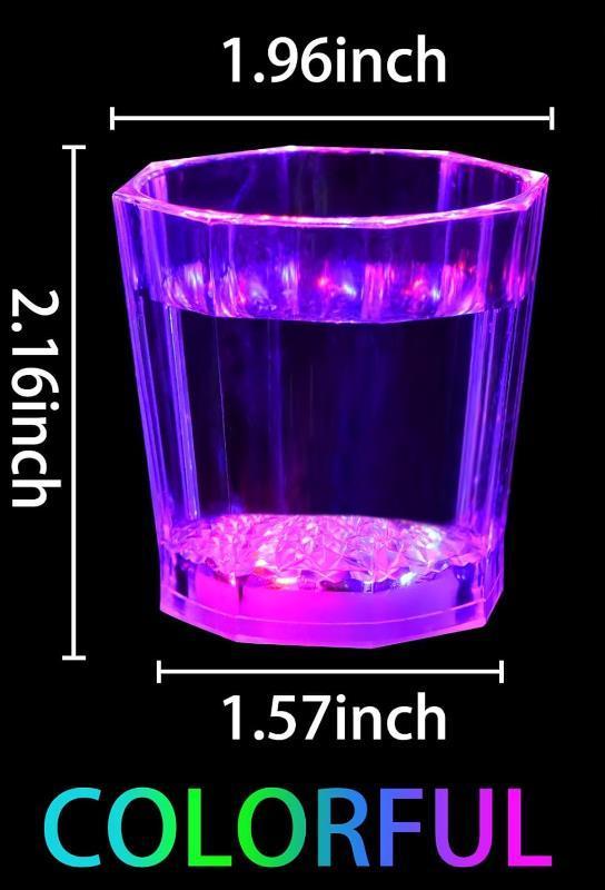 Light Up Shot Glasses Shot Cups Party LED Flash Drinking Glasses Glow in the Dark Birthday Christmas Halloween Weddings Decor