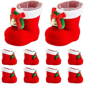 Christmas Santa Candy Boots Gift Stocking Container Bag Shoes Xmas Tree Ornaments Fireplace Hanging Pendants Decorations Red