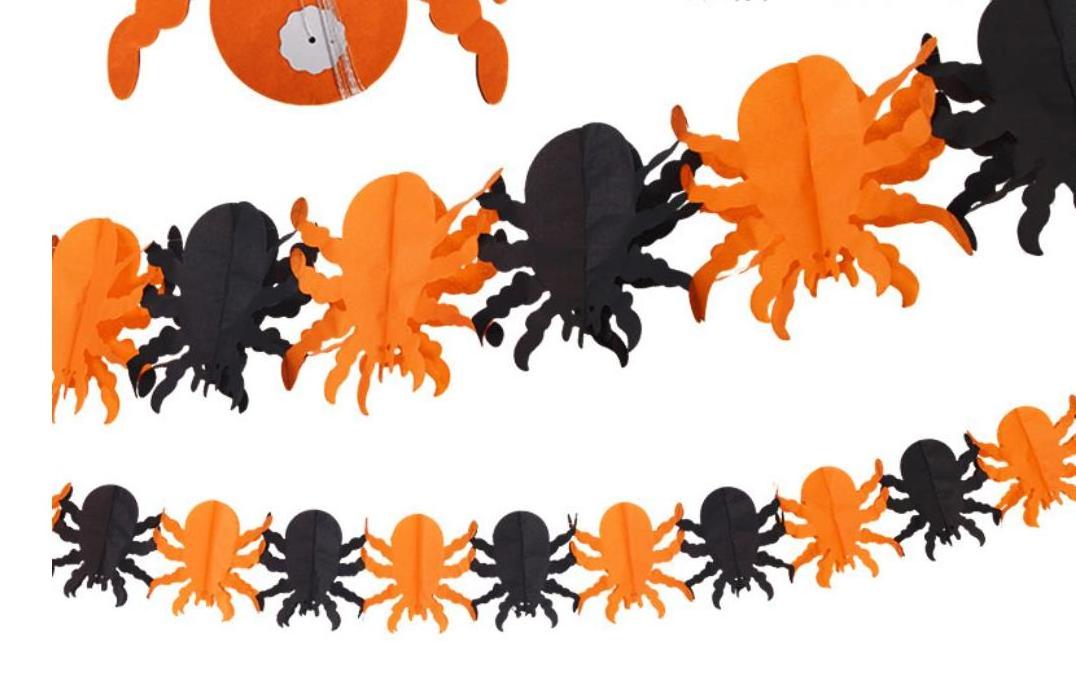 Halloween Garland Big Paper Banner Strings Hanging Pumpkin Ghosty Bat Spider Party Decorations