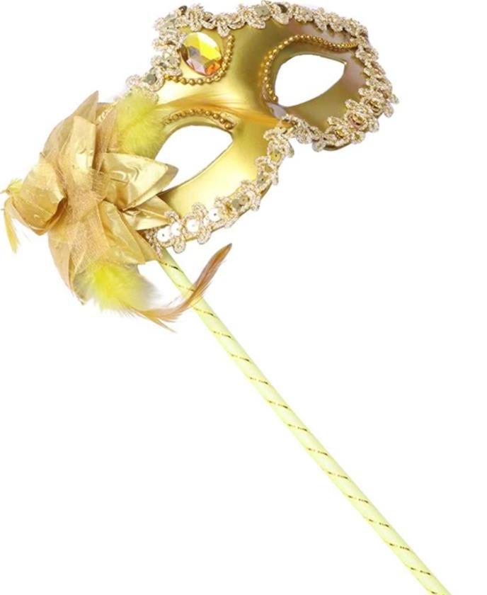 Venetian masquerade Dance Ball Handle Mask Wedding Party Fancy Dress Eyemask On Stick Masks Flower Lace Feather Held Stick Mask