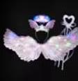 Light Up Angel Feather Wings LED Fairy Wing Costume Adult Women Kids Halloween Costume Dress Up Props Party Decorations