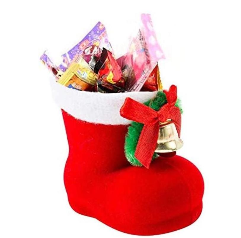 Christmas Santa Candy Boots Gift Stocking Container Bag Shoes Xmas Tree Ornaments Fireplace Hanging Pendants Decorations Red