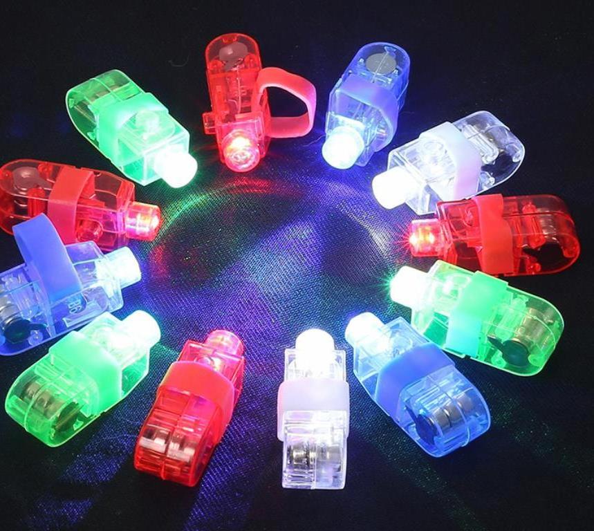 Light Up Finger Lights LED Flashlight Rings Party Favors Supplies for Cheering Halloween Rave Concert Shows Novelty Toys Gift