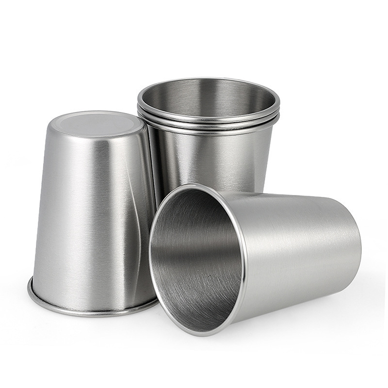 Stainless Steel Beer Cup Industrial Air Cooled Drink Cup Convenient Mark Water  Curled Simple Beer Cup