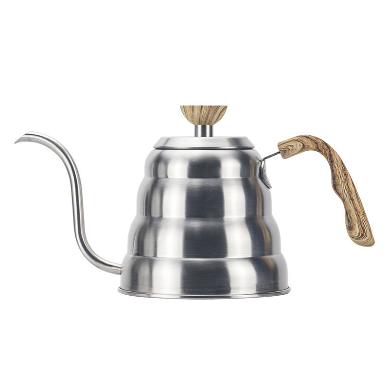 Outdoor Boiling Water Coffee Pot Can Be Installed Thermometer 304 Stainless Steel Wood Grain Handle Cloud Pot