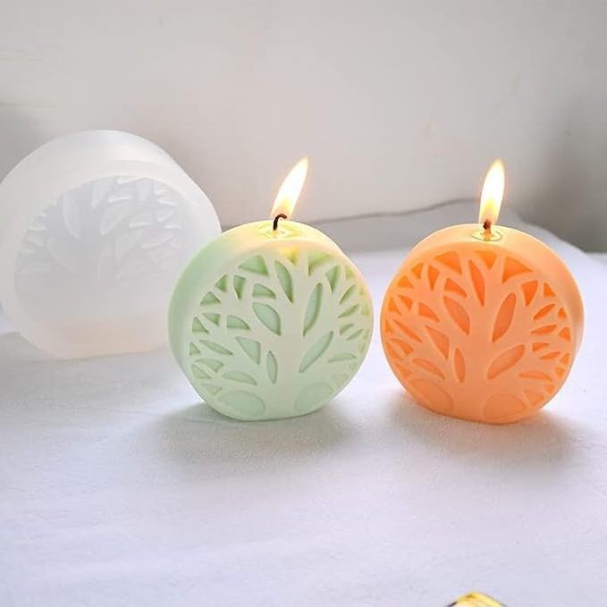 Wholesale 3D Simple Tree of Life Candle Silicone Molds for Making Candle Resin Pillar Gypsum Candles Wax Soap