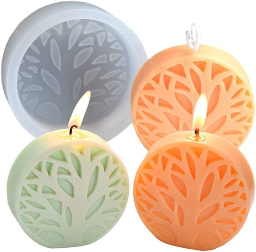 Wholesale 3D Simple Tree of Life Candle Silicone Molds for Making Candle Resin Pillar Gypsum Candles Wax Soap