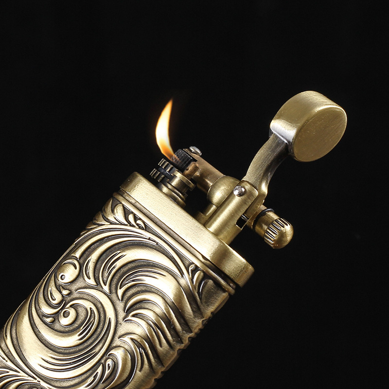 Wholesale Custom Cigar Smoking Pipe Ashtray Brass Lighter Press Bar Set Pipe Holder Pipe Ashtray