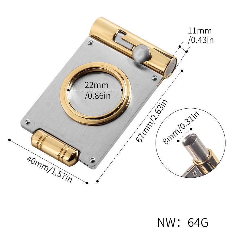 Portable Cigar Cutter with Hole Punch Multi-function Single Blade Cigar Cutter Drill Cuban Cigar Cutter Tool Accessories