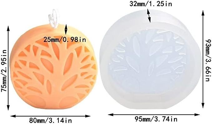 Wholesale 3D Simple Tree of Life Candle Silicone Molds for Making Candle Resin Pillar Gypsum Candles Wax Soap