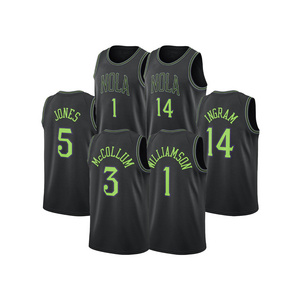 2023 2024 New Orleans Printed or Stitched 1 Zion Williamson 3 CJ McCollum 5 Herbert Jones 14 Brandon Ingram Basketball Jersey