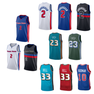 Wholesale Cheap Stitched Basketball Jersey Detroit 2 Cade Cunningham 33 Grant Hill 23 Jaden Ivey 10 Dennis Rodman 11 Thom-as