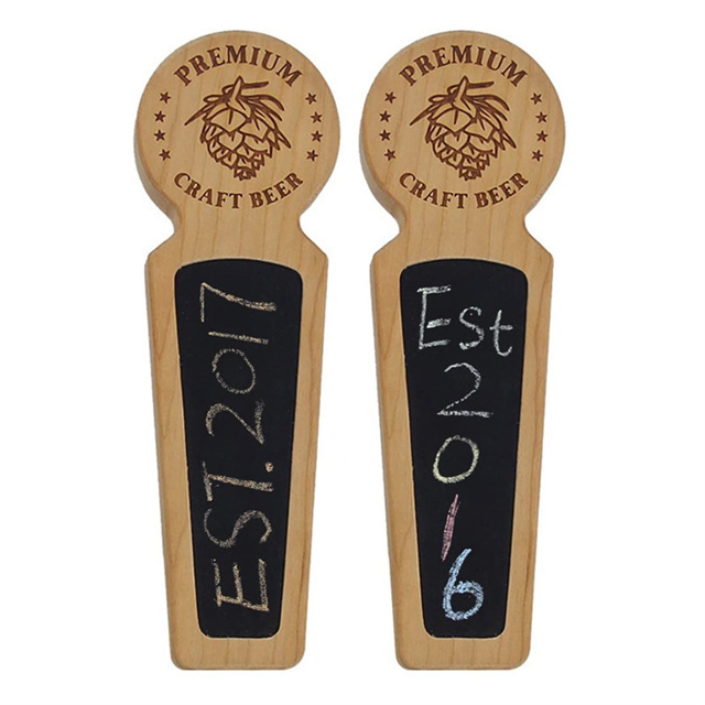 Custom Decorative Wooden Beer Tap Handle with Reusable Chalkboard Suitable for Home Brew Bars Kegs and Draft Beer