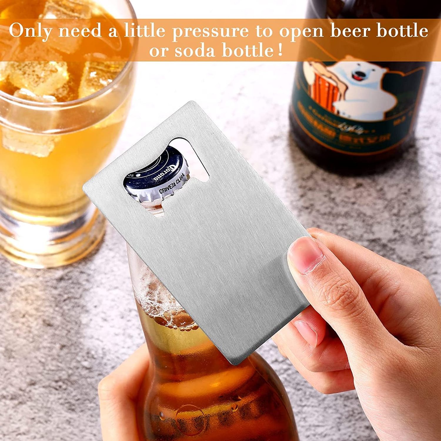 Wedding gift custom size metal stainless steel blank business credit card bottle opener with logo