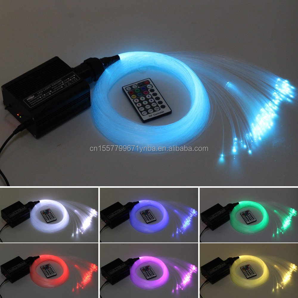 RGBW Colorful LED Plastic Fiber Optic Star Ceiling Kit Light 300pcs 0.75mm 3m Length RGBW optic fiber kits