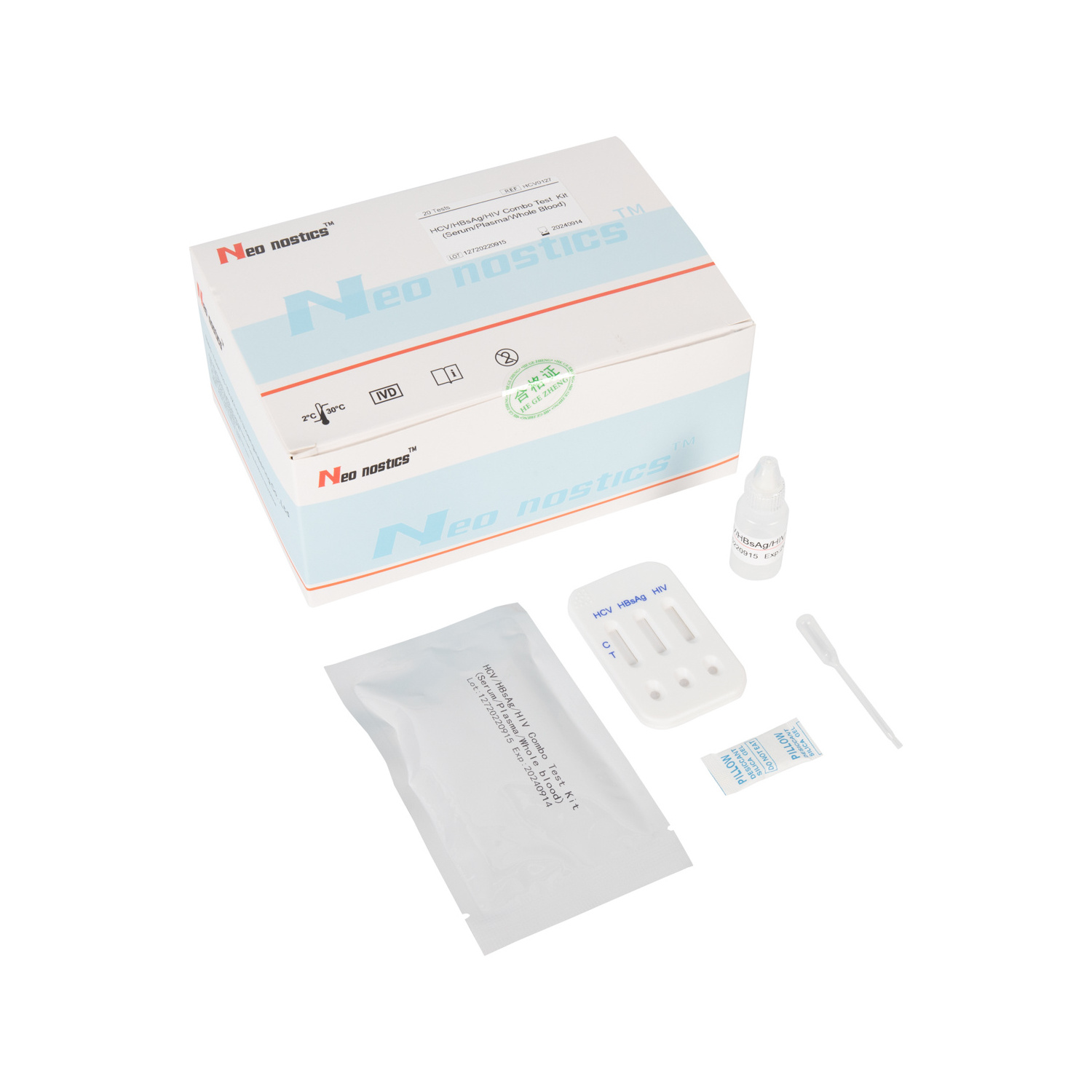 3 in 1 Infectious Disease Malaria/Dengue Test Kit Rapid Test Manufacture HIV/HCV/HBSAG Diagnostic Test Kit