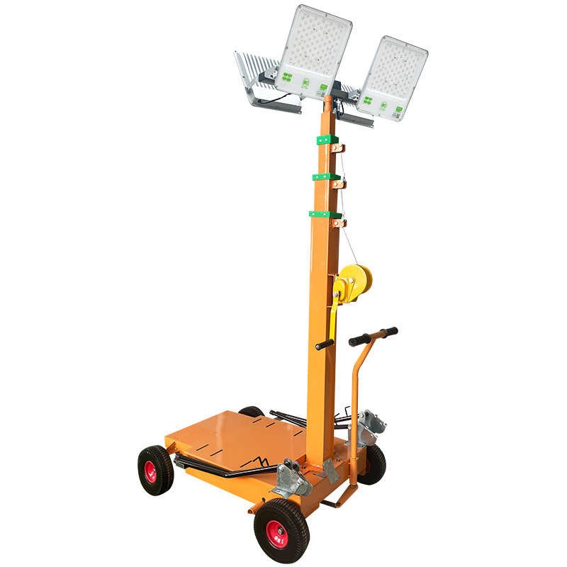 Handcart Type Lighting Tower LED 4000W Portable Lighting Tower 4M 5M 6M Trolley Mobile lifting Lighthouse