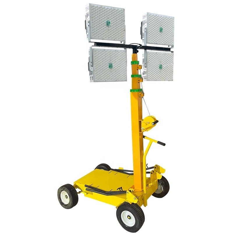 Handcart Type Lighting Tower LED 4000W Portable Lighting Tower 4M 5M 6M Trolley Mobile lifting Lighthouse