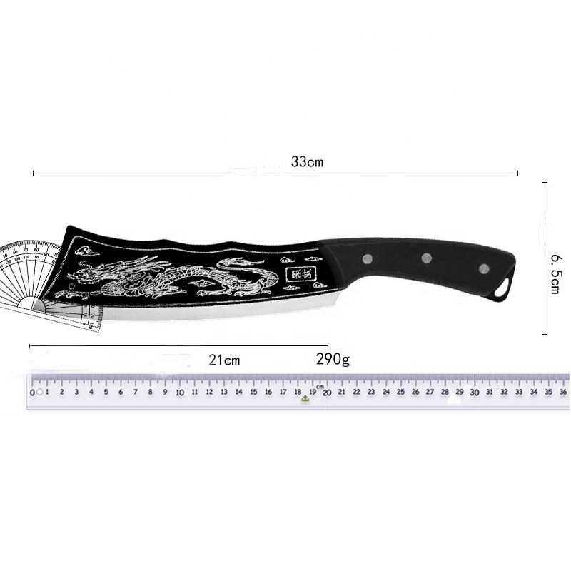 2024 Trending 8 Inch Stainless Steel Heavy Duty Dragon Slayer Kitchen Knives Firewood Bone Chopper Knife With Sheath