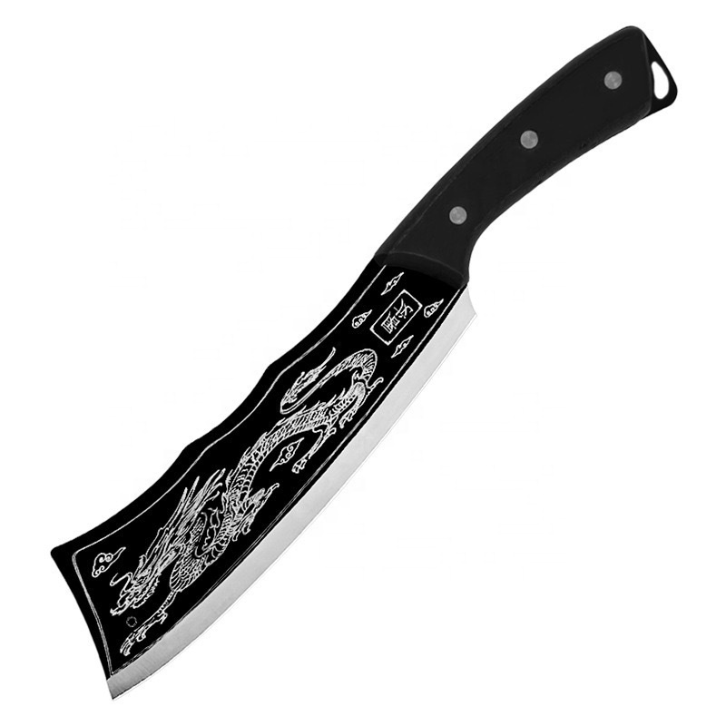 2024 Trending 8 Inch Stainless Steel Heavy Duty Dragon Slayer Kitchen Knives Firewood Bone Chopper Knife With Sheath