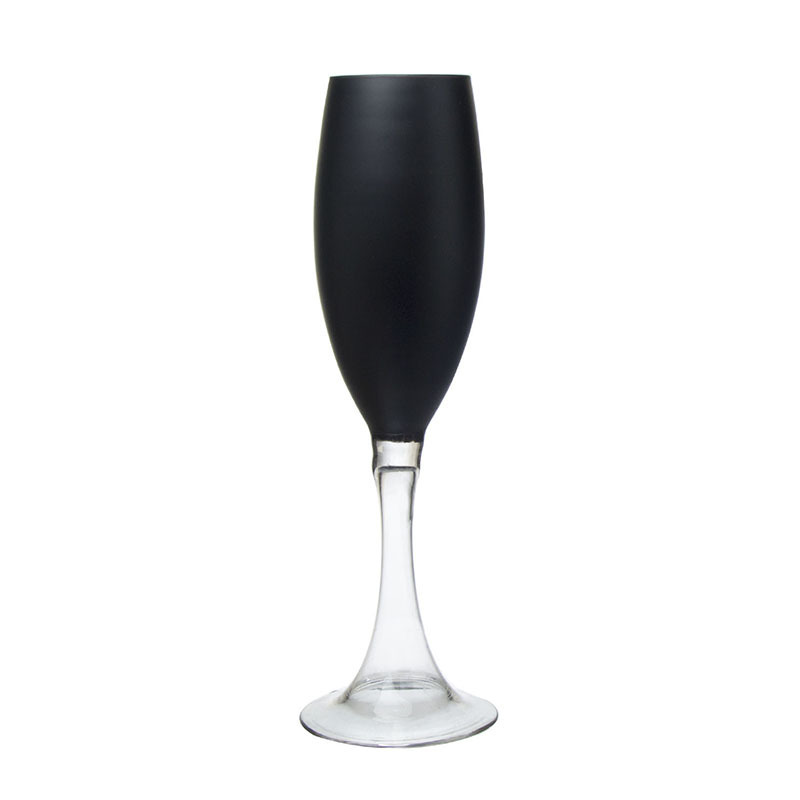 crystal water glasses Bar drinking champagne flutes stock wine cup set black glass goblets