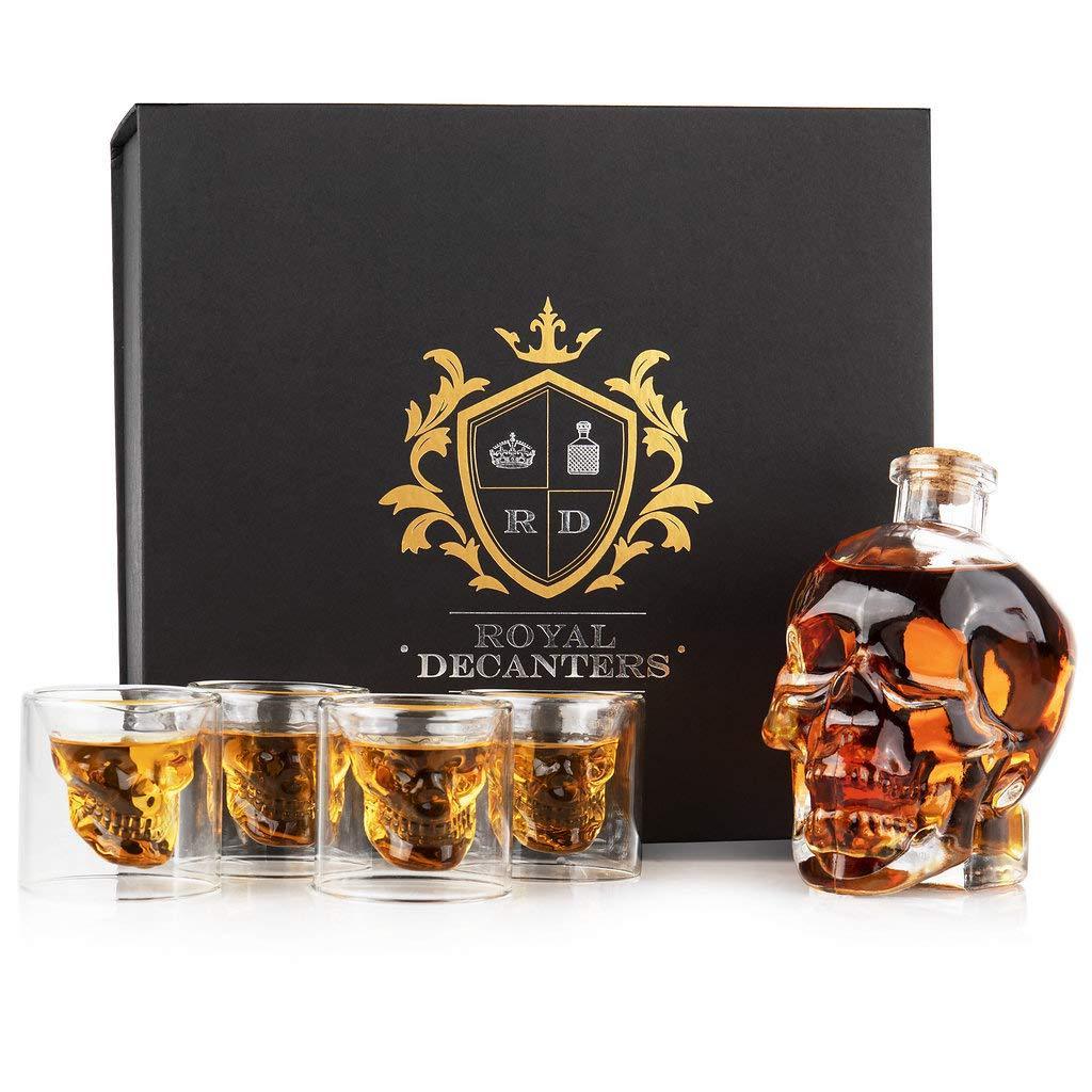 Factory Hot Selling Creative Gift Box Decanter Set Bar Party Skeleton Shaped Glass Whiskey Set