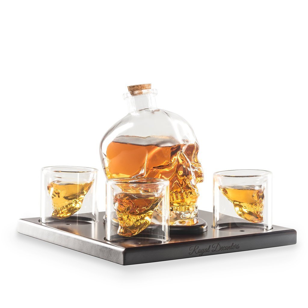 Factory Hot Selling Creative Gift Box Decanter Set Bar Party Skeleton Shaped Glass Whiskey Set