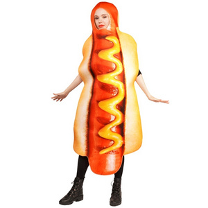 Halloween Carnival Stage Costume Funny Hot Dog Bar Party Costume Performance Costume