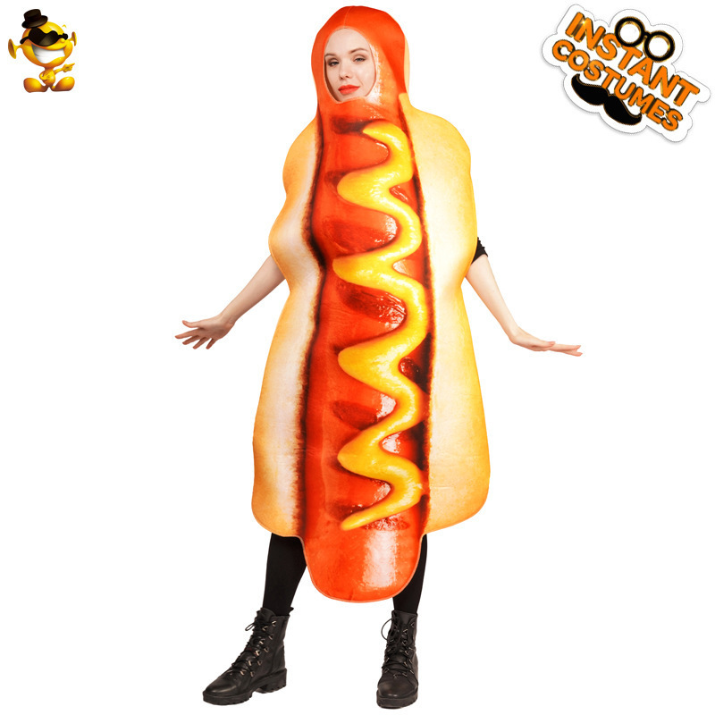 Halloween Carnival Stage Costume Funny Hot Dog Bar Party Costume Performance Costume