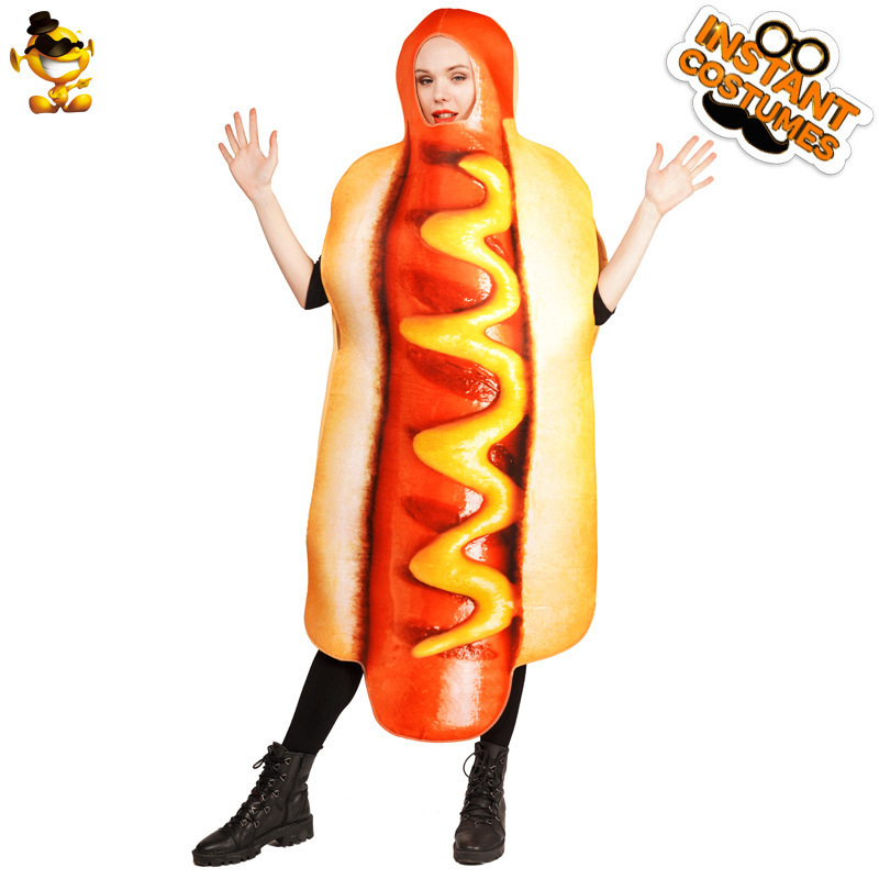 Halloween Carnival Stage Costume Funny Hot Dog Bar Party Costume Performance Costume