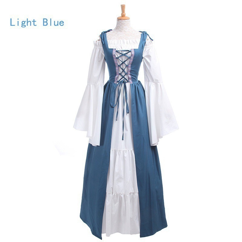 S-5XL Medieval Dress Cosplay Halloween Costumes Women Christmas Carnival Party Disguise Princess Female Victorian Vestido Robe