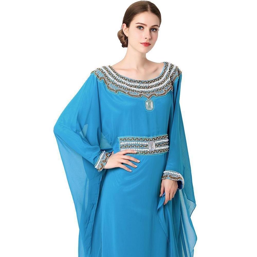 New High-grade Women's Chiffon Hui Muslim Long Skirt Long-sleeved Middle East Robe Arabic Shimmer Turkish Inner Slip Dresses