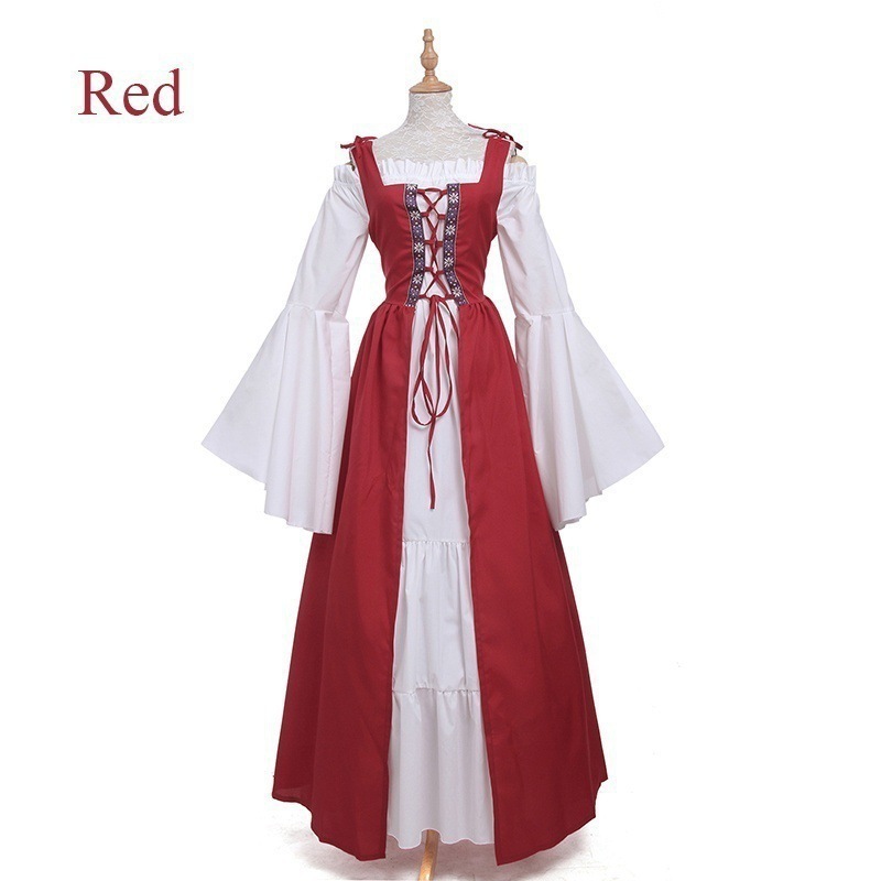 S-5XL Medieval Dress Cosplay Halloween Costumes Women Christmas Carnival Party Disguise Princess Female Victorian Vestido Robe