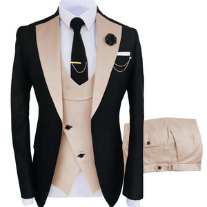 New Costume Men Popular Clothing Luxury Party Stage Men's Suit Groomsmen Regular Fit Tuxedo 3 Piece Set Jacket Trousers Vest