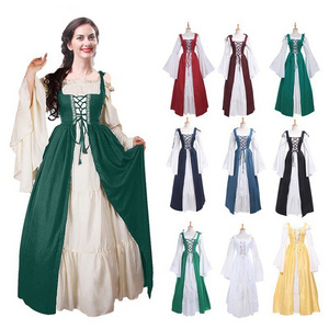 S-5XL Medieval Dress Cosplay Halloween Costumes Women Christmas Carnival Party Disguise Princess Female Victorian Vestido Robe