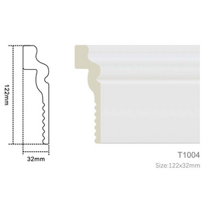 White Plastic Skirting Board Covering Plasric Moulding Foam Cornice Led Light Bar Baseboard Ps Skirting