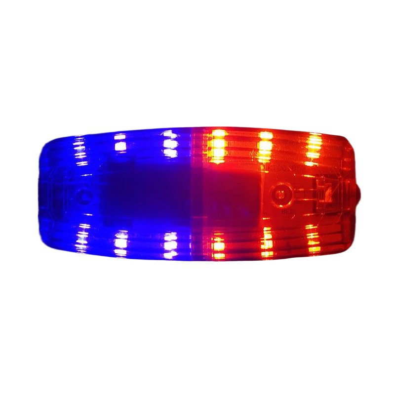 red blue strobe warning light with flashlight Led traffic shoulder lamp Outdoor patrol shoulder light