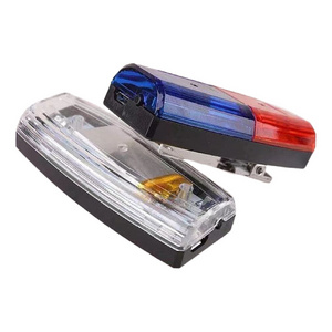 red blue strobe warning light with flashlight Led traffic shoulder lamp Outdoor patrol shoulder light