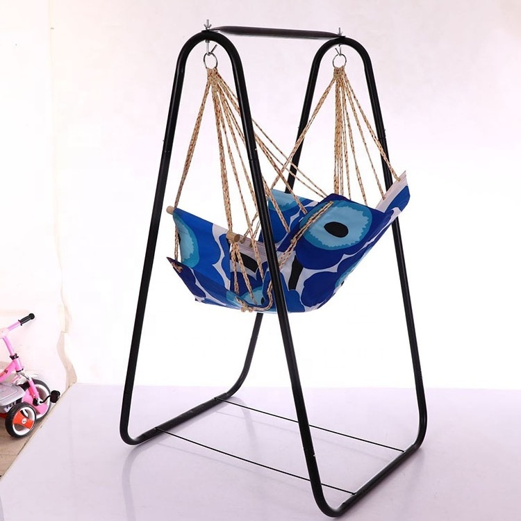 Hanging basket swing garden balcony children adult hammock cradle bracket movable black swing metal hammock stand