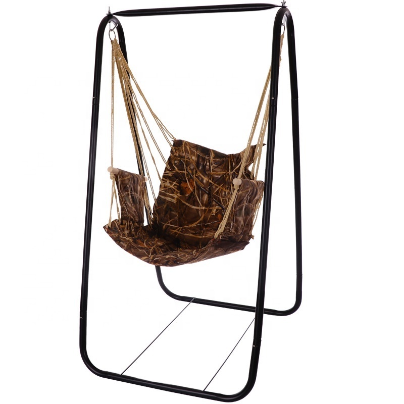 Hanging basket swing garden balcony children adult hammock cradle bracket movable black swing metal hammock stand