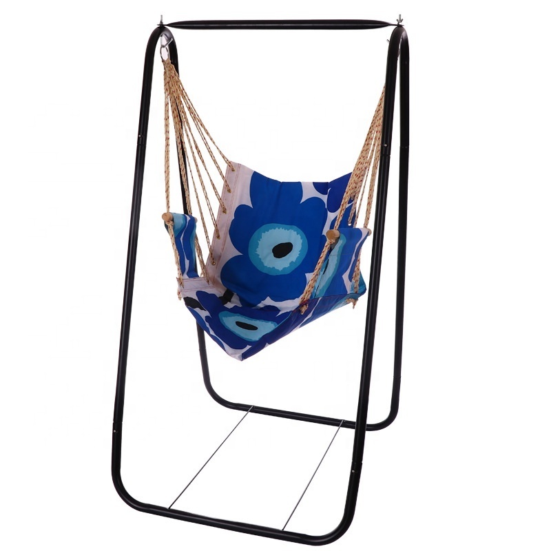 Hanging basket swing garden balcony children adult hammock cradle bracket movable black swing metal hammock stand