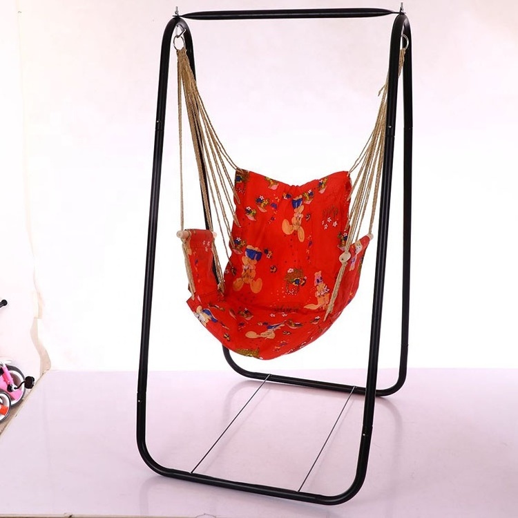 Swing Hanging Chair Adult Children Indoor Outdoor Leisure Swing Hammock Movable Entertainment Hammock Swing Metal Hammock Stand