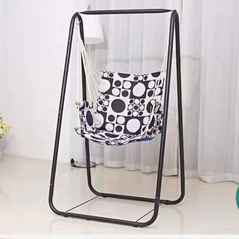 Wholesale manufacturer portable hammock iron frame rocking chair indoor single person metal hammock stand