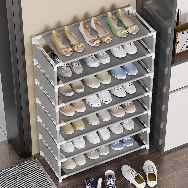 Home Modern Cheap Dustproof Foldable Shoes Rack Organizer 6 Lays Collapsible Shoe Storage Rack