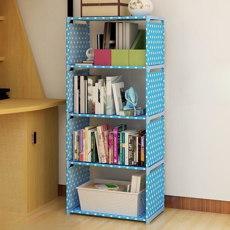 Modern combination household storage organizer assembled book shelf 3 tier shelf 2-cubes bookshelf for kid