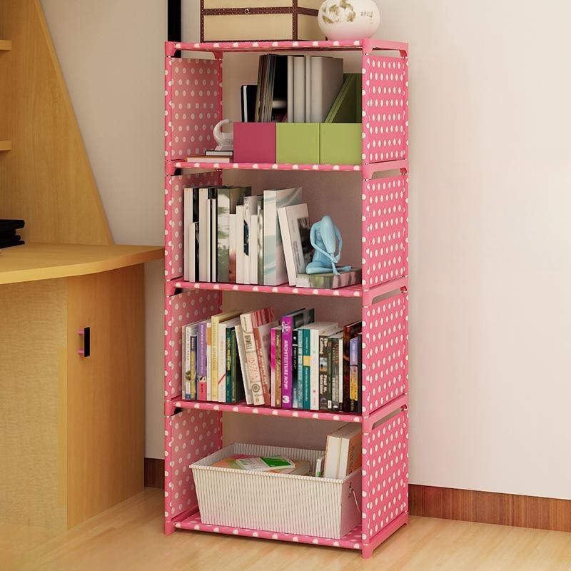 Modern combination household storage organizer assembled book shelf 3 tier shelf 2-cubes bookshelf for kid