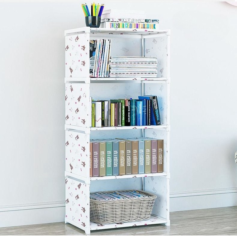 Modern combination household storage organizer assembled book shelf 3 tier shelf 2-cubes bookshelf for kid