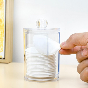 Multifunction 4 Pcs Cotton Pads Organizer Dustproof Transparent Crystal Clear Cotton Swab Holder