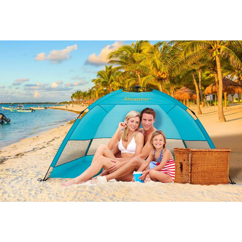 Beach Umbrella Tent Automatic Pop Up Sun Shelter Camping Hiking Canopy Tent